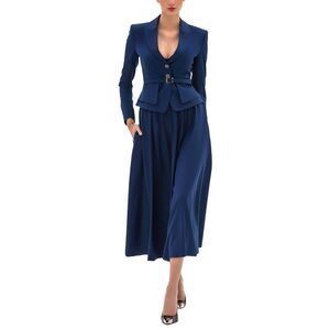 Bgl Womens  2Pc Wool-Blend Blazer & Skirt Set, Blue